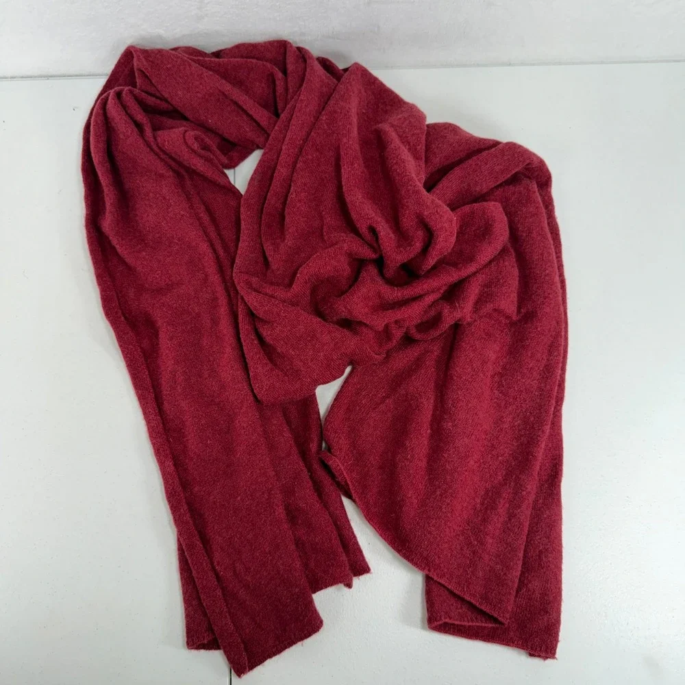 Cashmere Scarf Wrap Burgundy Red Handmade Nepal Winter Quiet Luxury Cozy Warm